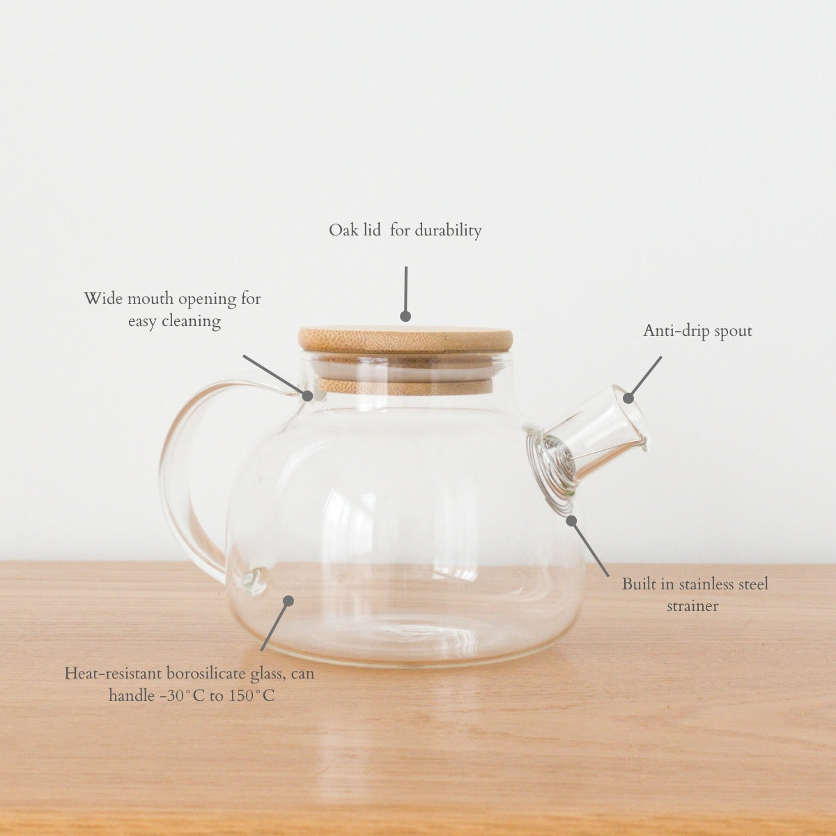 The Glass Teapot w/ Oak Lid