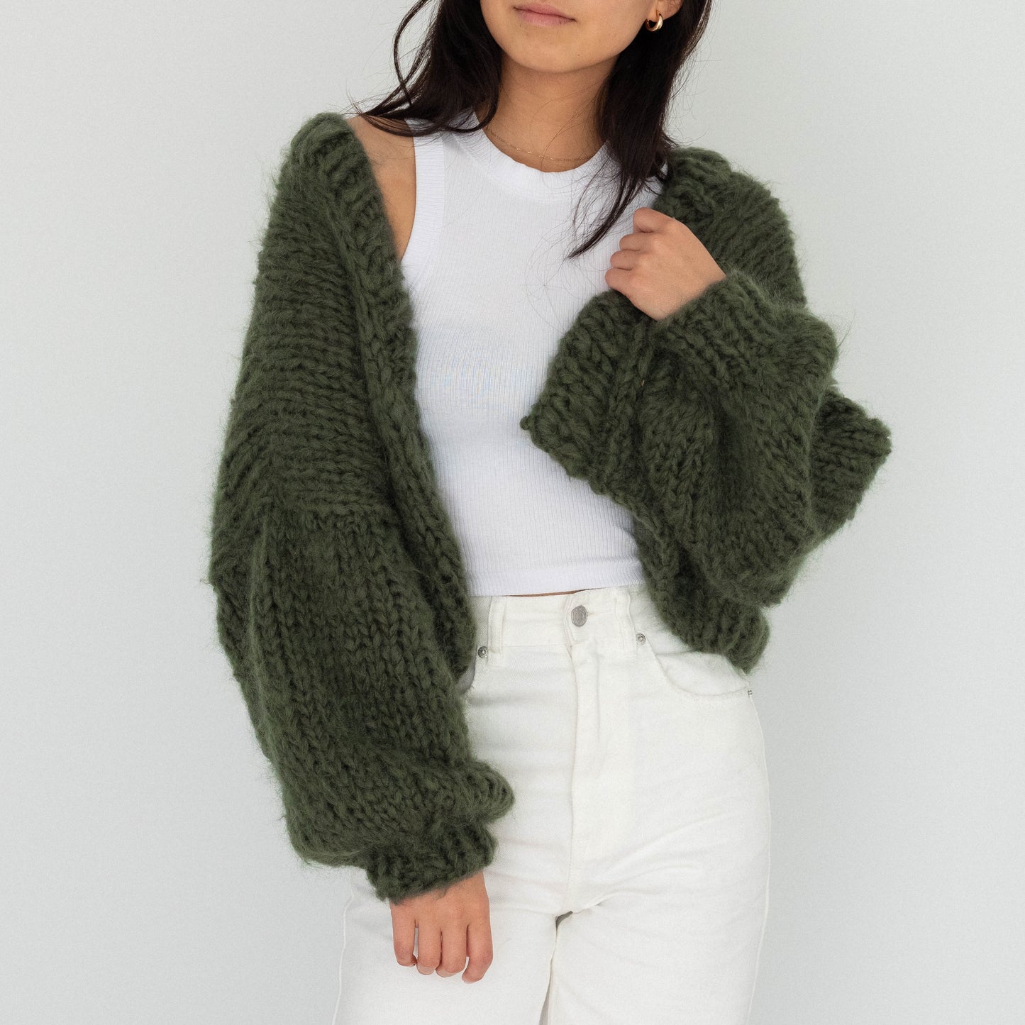 The Cosy Cardigan in Mohair / Bark